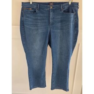 NYDJ‎ Lift Tuck Medium Wash Straight Leg Cropped Jeans Plus Size 22W Blue Denim